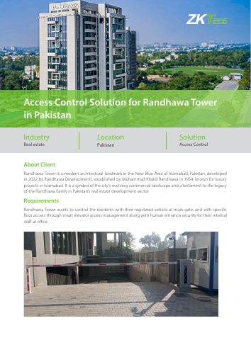 غلاف وثيقة ZKTeco: Randhawa Tower