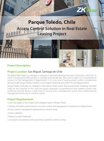 غلاف وثيقة ZKTeco: Parque Toledo