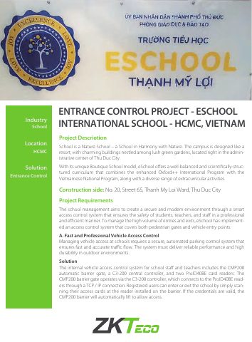 غلاف وثيقة ZKTeco: eSchool International School
