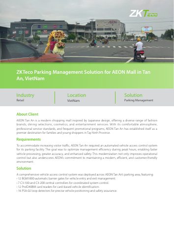 غلاف وثيقة ZKTeco: AEON Mall Tan An