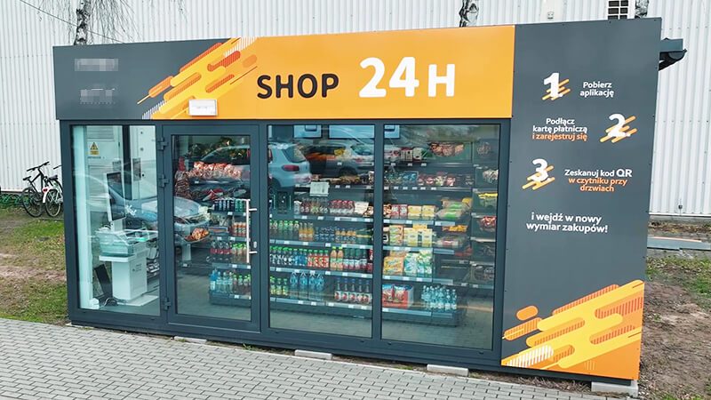 Image de l'étude de cas Hikvision : Magasin semi-autonome près de Varsovie (Pologne) : accès par QR code et caméras reliées à la caisse