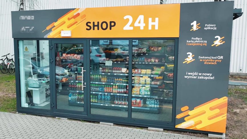 Image 2 de l'étude de cas Hikvision : Magasin semi-autonome près de Varsovie (Pologne) : accès par QR code et caméras reliées à la caisse