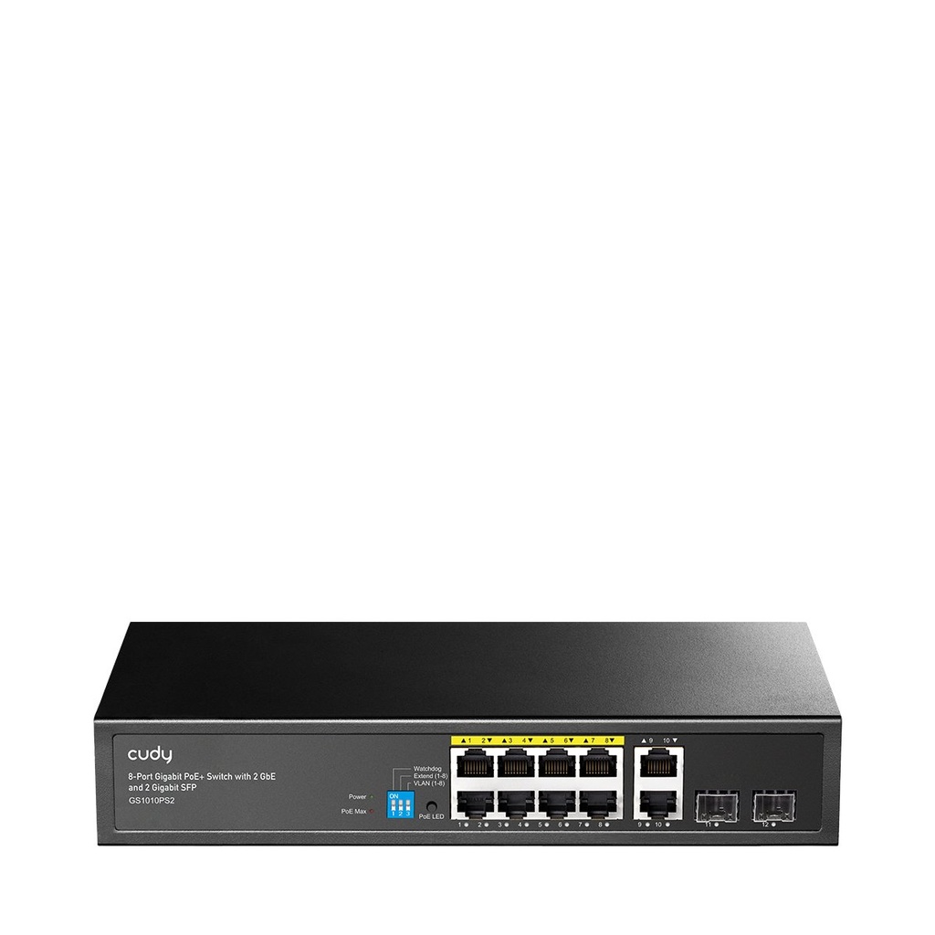 GS1010PS2 Cudy - Switch PoE 8 ports Gigabit, 2 SFP, 120 W