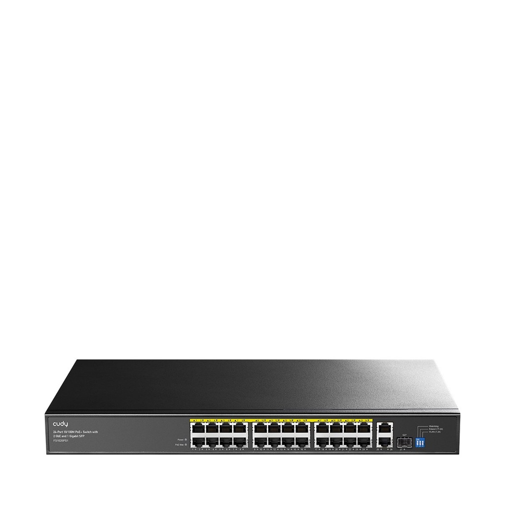FS1026PS1 Cudy - Switch PoE+ 24 ports 10/100 Mbps, 2 ports Gigabit, 1 SFP, 300 W