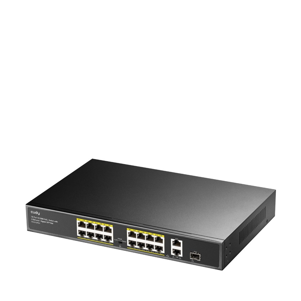FS1018PS1 Cudy - Switch PoE+ 16 ports 10/100 Mbps, 2 ports Gigabit, 1 SFP, 200 W