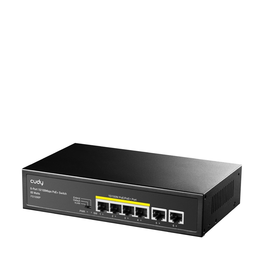 FS1006P Cudy - Switch PoE+ 6 ports 10/100 Mbps, 60 W