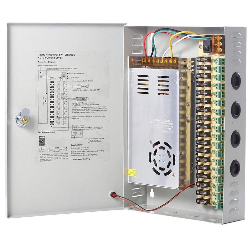 12V20A18C - وحدة تغذية للكاميرات