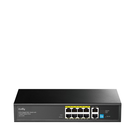 GS1010PE Cudy - Switch PoE+ 8 ports Gigabit, 2 ports Gigabit de liaison montante, 120 W